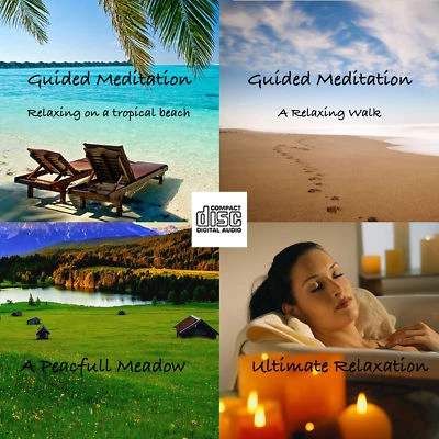 4 x Guided Meditation Relaxation Sessions stress relief help sleep calm CD disc Foto 1 de 2