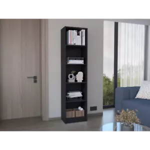 Home Xs Bookcase with 5-Tier Shelves and Slim Design -Black-Office - Picture 1 of 5