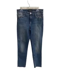 Lucky Brand Jeans Women's Size 2 Blue Low Rise Slim Skinny Stretch Fringed Denim - Picture 1 of 8