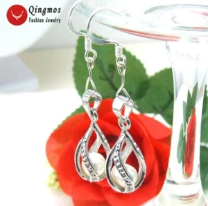 Pendiente colgante colgante de gota de 10*20 mm para mujer 6-7 mm blanco natural perla pendiente - Imagen 1 de 3
