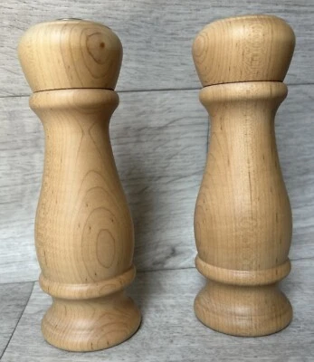 Banton by Vic Firth Salt & Pepper Shaker  6.5”  Natural Wood  Kitchenware NEW - Image 1 of 4