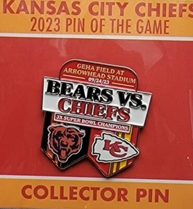 Chicago Bears Kansas City Chiefs GAME DAY PIN 9/24/23 Arrowhead Stadium ProShop - Picture 1 of 3