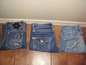 TRUE RELIGION BLUE JEANS WOMEN'S SZ. 29 MISS ME JEANS SZ.29 BIG STAR JEANS SZ.29 - Picture 1 of 23