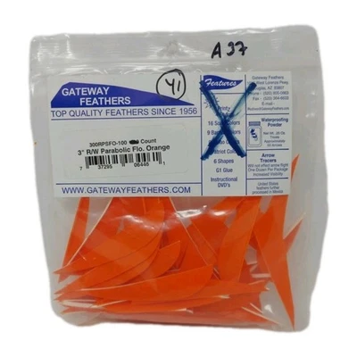 Plumas de flecha de puerta de enlace 41 unidades 3" ala derecha: flo fluorescente parabólico naranja Foto 1 de 2