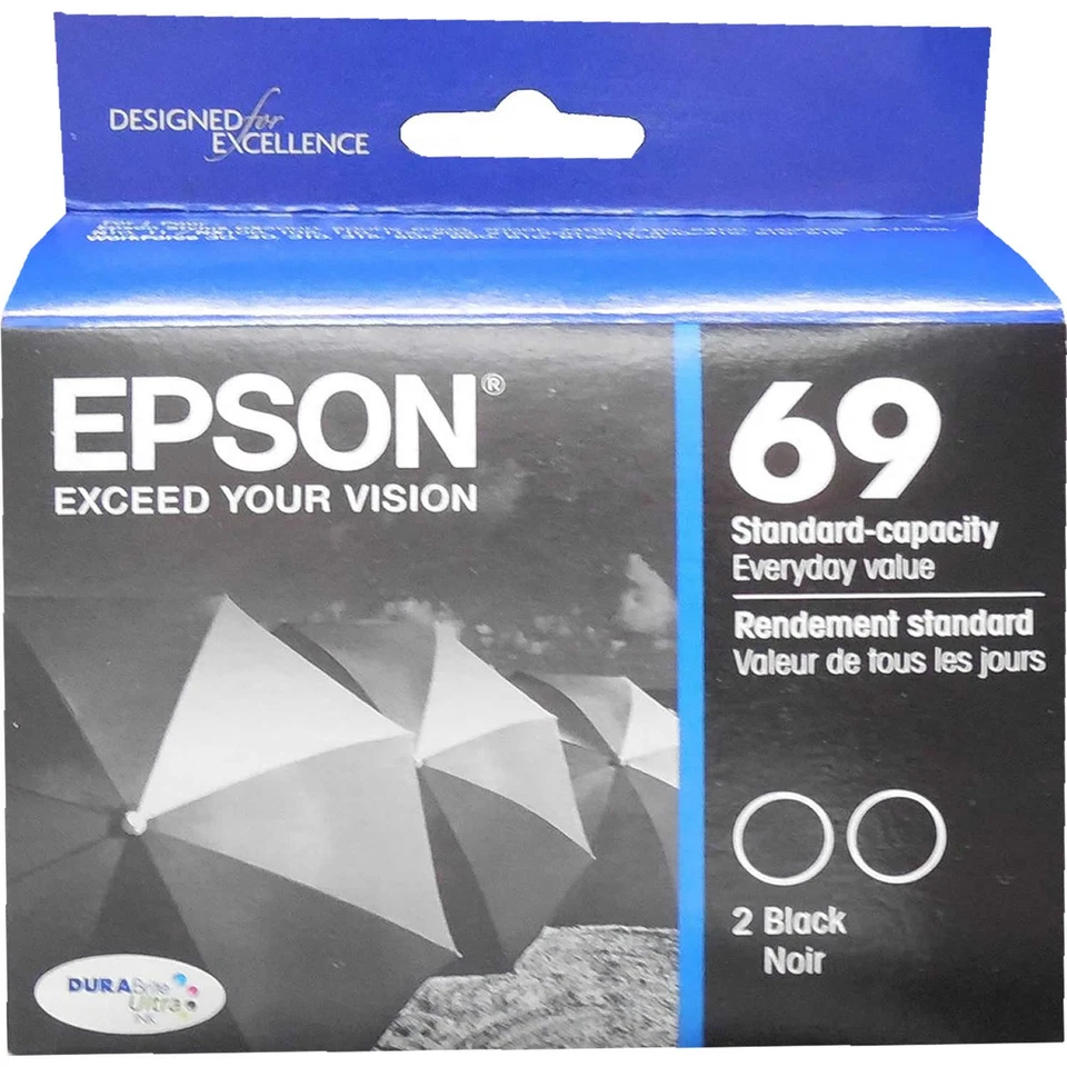 EPSON T069120-D2 (69) Black Ink 2-Pack *