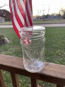 Vintage Americana Glas Zigarrendose mit Deckel Adler-Sterne geprägt vielseitig neu ohne Etikett Patriot - Bild 1 von 10