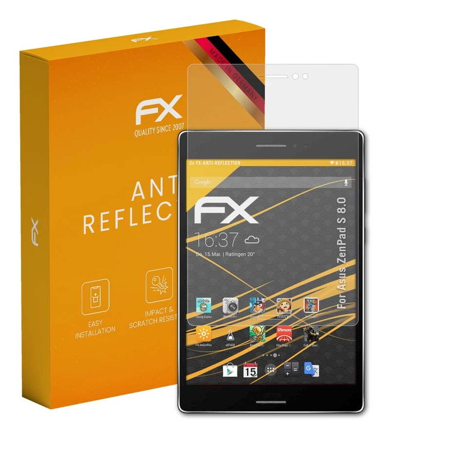 atFoliX 2x Screen Protection Film for Asus ZenPad S 8.0 matt&shockproof - Image 1 of 4