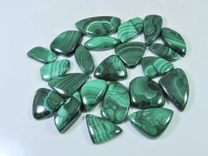 22Pcs Natural Green Malachite Fancy Cabochon Loose Gemstone 297Cts. Lot d213 - Bild 1 von 9