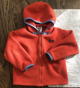 Patagonia Unisex Baby Kleinkind Fleecejacke Orange Reißverschluss Kapuze 3T - Bild 1 von 7