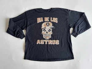 Día De Los Houston Astros corto uomo taglia forse 2XL manica lunga teschio grafica - Foto 1 di 6