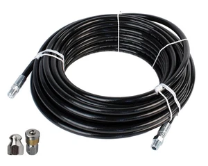 Schieffer 1/4" x 100' 4400 PSI Thermoplastic Sewer Jetter Hose & 5.5 Nozzles - Picture 1 of 9