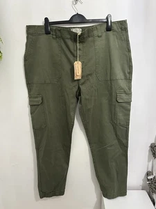 Fat Face Trousers Women's UK 24 Long Hythe Cargo Trousers Khaki Green NWTs - Picture 1 of 11
