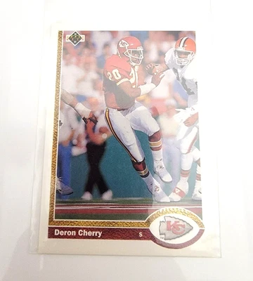 1991 Upper Deck Deron Cherry #374 Kansas City Chiefs NFL Football Trading Card - Image 1 of 2
