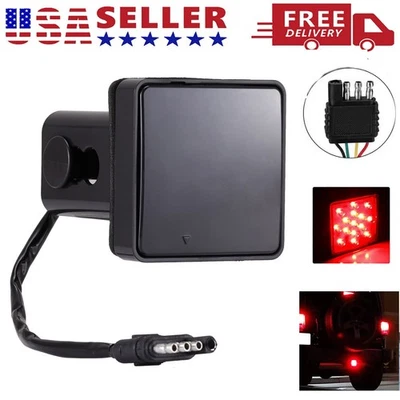 Luz de freno 2 pulgadas 15 LED DRL remolque enganche cubierta lente ahumada para remolque RV Foto 1 de 4