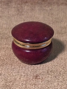 Caja de baratija con bisagras roja naranja alabastro genuino de colección hecha en Italia LEER - Imagen 1 de 13