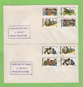 Maldive Islands 1973 International Scouting Congress set on two First Day Covers - Picture 1 of 1