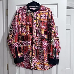 Camisa Vaquera Única Para Hombres Grande Roja Estampado Azteca Bacca Ropa Deportiva EE. UU. Brushpopper - Imagen 1 de 12