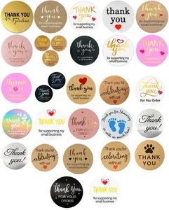 500Pcs 1" Thank You Stickers Thank You For Supporting Small Business Labels - Picture 1 of 147