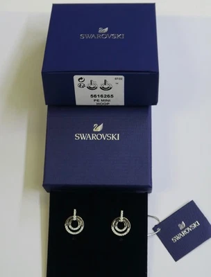 Pendientes de aro Swarovski doble círculo mini cristal 5616265 totalmente nuevos Foto 1 de 4