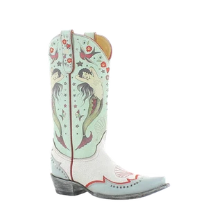 Old Gringo Ladies Coraline Mermaid Taupe & Teal Western Boots L4073-2 - Picture 1 of 40