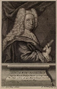 Georg Lichtensteger Benjamin Neukirch Porträt Dichter Kupferstich 18 Jhd Orig - Bild 1 von 2