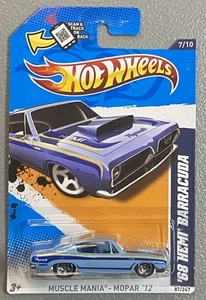 Hot Wheels 1968 Plymouth HEMI Barracuda #7/10 Muscle Mania-MOPAR '12 #87/247 - Imagen 1 de 8