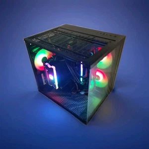 Game Cube PC RYZEN5 5500 16G RAM Radeon RX550 512G SSD WiFi/BT Win 11 Pro ARGB - Picture 1 of 14