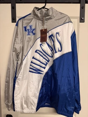 Chaqueta cortavientos MITCHELL NESS Kentucky Wildcats XL azul blanco Reino Unido nueva con etiquetas retro Foto 1 de 4