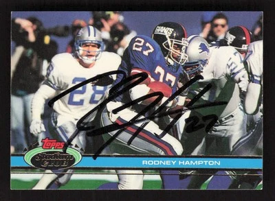 Rodney Hampton Signed 1991 Stadium Club #58 New York Giants Auto - Image 1 of 2