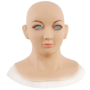 Realistic Silicone Female Adult Head Mask For Crossdresser Cosplay Props - Picture 1 of 6