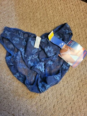 Редкие Винтажные Трусики Maidenform 80-е невостребованные синие кружевные Французские Впечатления L бикини - Изображение 1 из 4