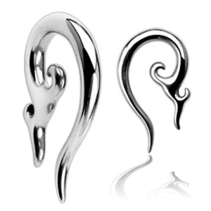 Pair of 316L Surgical Steel Tribal Taper Long Tail Earrings E375 - Picture 1 of 1