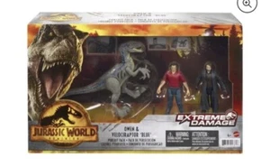 Figuras de acción Mattel Jurassic World Owen Grady & Velociraptor azul 3,8"-NUEVAS - Imagen 1 de 6
