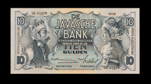 Reproduction Rare Netherlands Indies banknote Javasche Bank 10 Gulden 1939