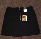Black Formal Skirt F&F Gold Front Zip size 12 + FREE Paco Rabanne edt sample