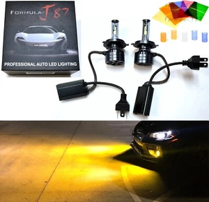 LED Kit F15 140W 9003 HB2 H4 3000K Yellow Two Bulbs Head Light Replacement Lamp - Picture 1 of 21