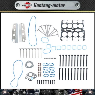 Conjunto de juntas de cabeça válvulas de escape de admissão parafusos para Jeep Grand Cherokee 2009-2015 - Imagem 1 de 4