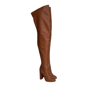 GIOHEL ITALY CUSTOM OVERKNEE HIGH BOOTS STIEFEL STIVALI LEATHER BROWN COGNAC 37 - Imagen 1 de 6