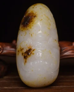 China Exquisite Hetian Jade Nephrite Hand-carved Amulet YuPei Pendant - Picture 1 of 9