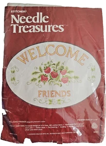 Needle Treasures WELCOME FRIENDS 00551Stitchery Kit Open Complete - Picture 1 of 4