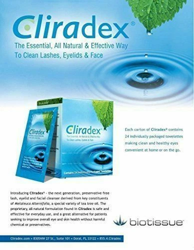 Cliradex Eyelid Facial Cleansing Towelettes x24