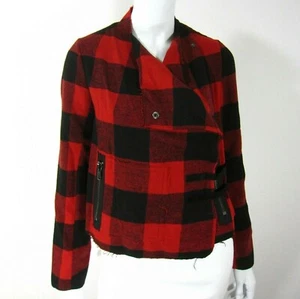 BB DAKOTA NWT LONG SLEEVE Rosanna JACKET COAT SIZE S Small Black Red - Picture 1 of 12