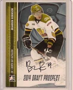 BRANDON ROBINSON 2014 LEAF IN THE GAME ITG DRAFT PROSPECTS ON CARD SILVER AUTO