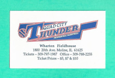 (1) QUAD CITY THUNDER  1987-88 CBA BASKETBALL OFFICIAL POCKET SCHEDULE  (G5232)