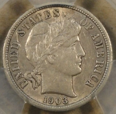 1903-S Barber Dime 10c PCGS Certified AU50 - Image 1 of 4