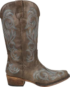 ROPER Mujer Riley Western Botas Marrón Bordado Cuero Talla 7.5 - Imagen 1 de 4