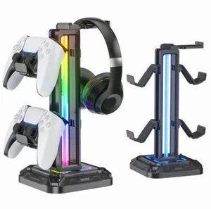 RGB Universal Game Controller And Headset Stand Display Holder For Desk 9 Colors - Picture 1 of 8