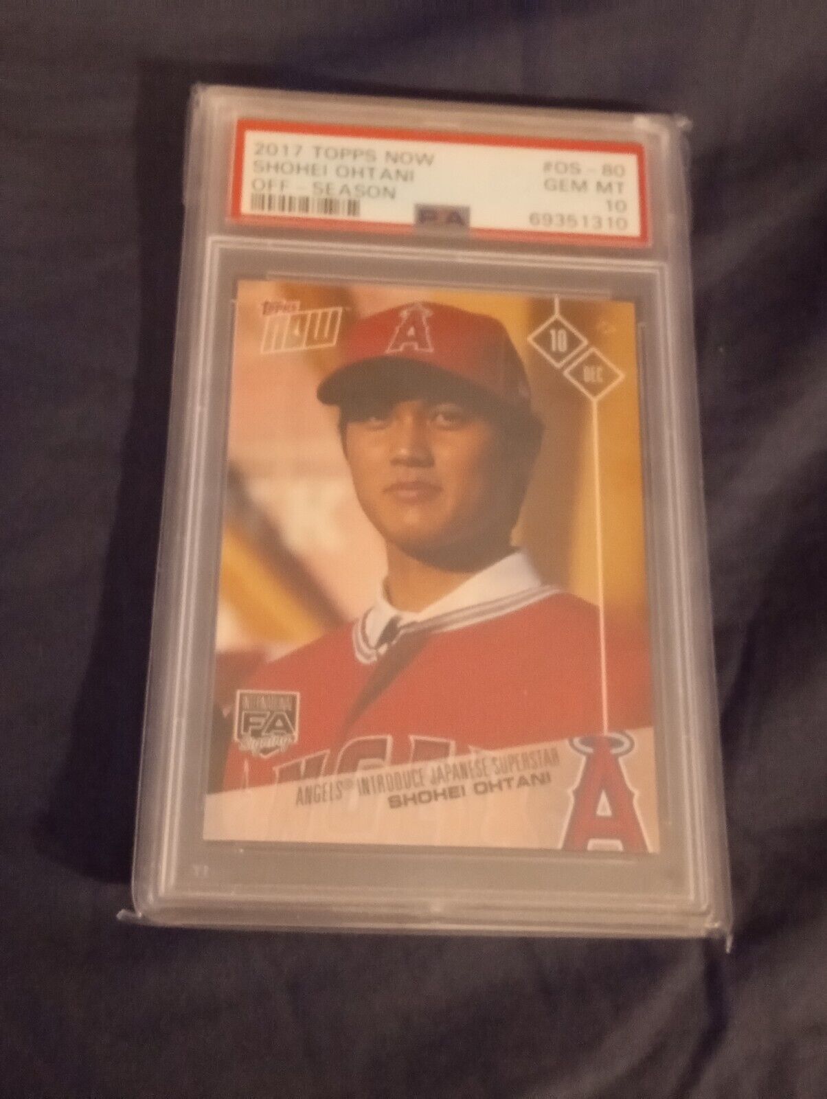 2017 SHOHEI OHTANI TOPPS NOW #OS-80 OFF SEASON RC PSA 10 GEM MINT!!