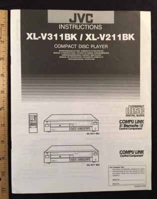 JVC XL-V311BK CD Player Original Owners Manual, multi language  - Image 1 of 4