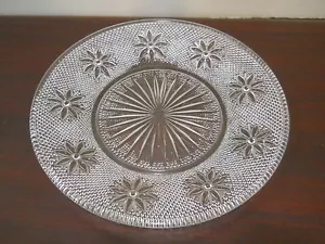 Set 8 EAPG Pressed Glass Plates Sandwich Salad Daisy Starburst Design Dots Bumps - Picture 1 of 12